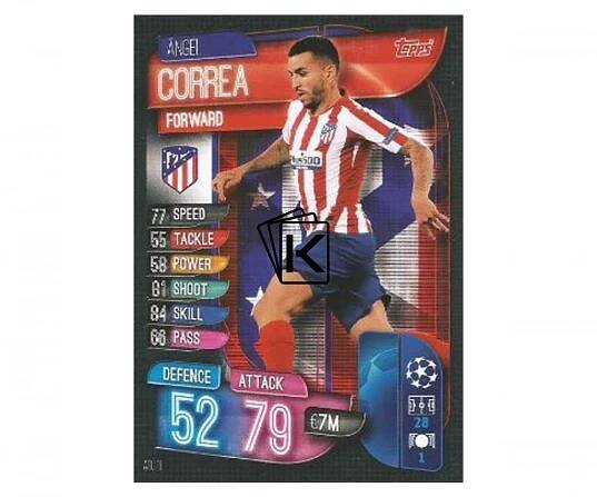 Fotbalová kartička 2019-2020  Topps Champions League Match Attax - Angel Correa - Atletico Madrid 16
