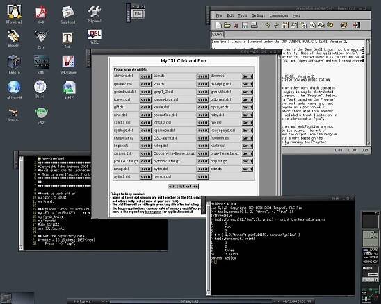 Damn Small Linux (DSL), screenshots