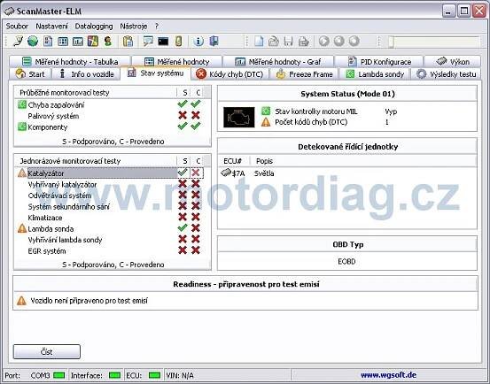 ScanMaster 2.1 CZ - multiznačková diagnostika OBD v češtině - MOTORDIAG - autodiagnostika, VAG-COM , OBD , KWP2000 , OBD