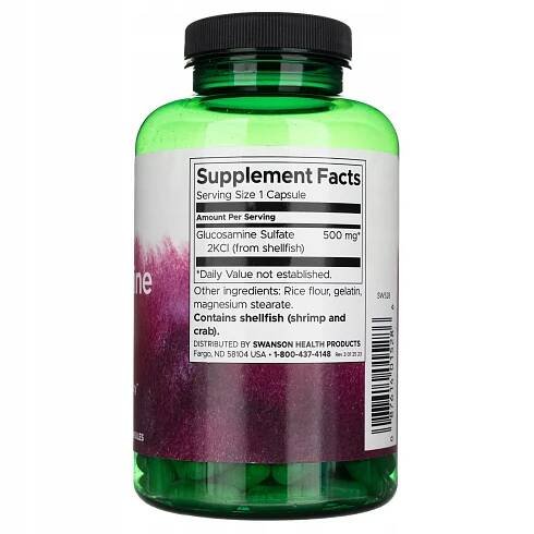 Swanson Glukosamin sulfát 2KCl 500 mg - 250 kapslí Značka Swanson Health Products