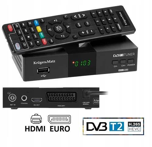 Tuner DVB-T2 H.265 HEVC Kruger&Matz