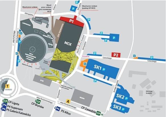 Dojazd i parking | MCK Katowice, Międzynarodowe Centrum Kongresowe 
