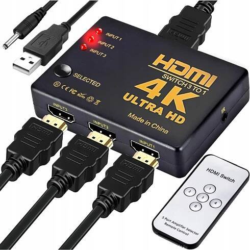 HDMI rozbočovač - prepínač 4K + diaľkové ovládanie je kompatibilní s jakýmkoli zařízením, které má konektor HDMI.