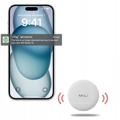 GPS lokátor LiTag MiLi IOS APPLE pro batoh na klíče a zavazadla kola obojku Obsahuje baterie ano