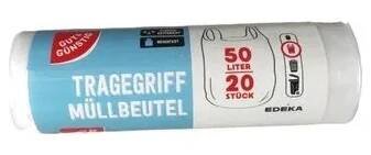 Pytle na odpadky Gut&Gunstig Pytle na odpadky s ušima 50 l 20 kusů