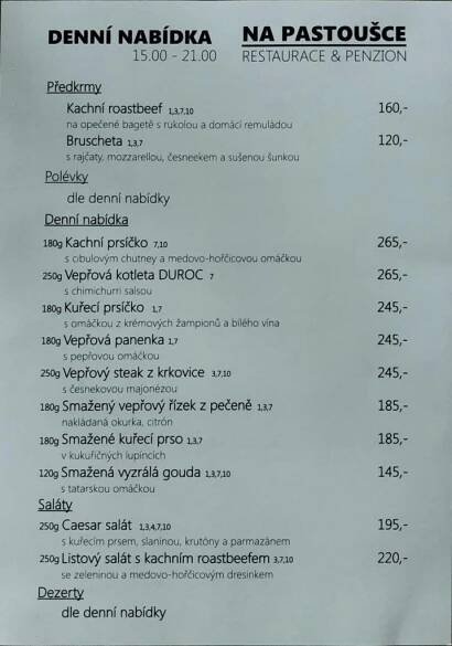 Restaurace – Na Pastoušce