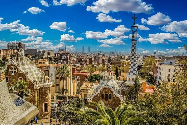 pohled na barcelonu - barcelona španělsko - stock snímky, obrázky a fotky