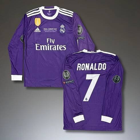 Pánský dres s dlouhým rukávem Real Madrid, Ronaldo, CL finále 2017