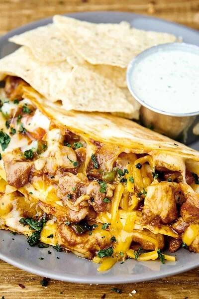 chicken quesadillas on a plate