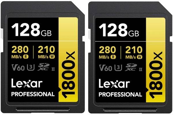 Lexar Pro 1800x SDXC U3 (V60) UHS-II R280/W210 128GB | SD karta - 2pack