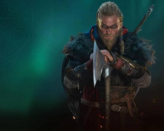 Ragnar Lothbrok 4K Pointing Sword Assassin's Creed Valhalla Wallpaper
