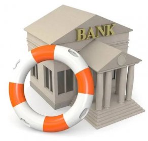 Jedna banka s zachránce, koncepce ochrany vašich investic (3d vykreslení) — Stock obrázek