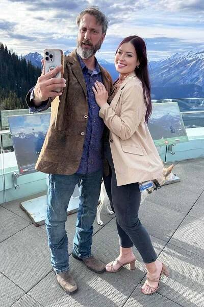 Tom Green and Amanda Nelson pose for a photo in June 2024.