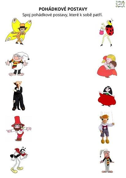 an image of various cartoon characters in different colors and sizes, with the words pohodakovve postavy above them