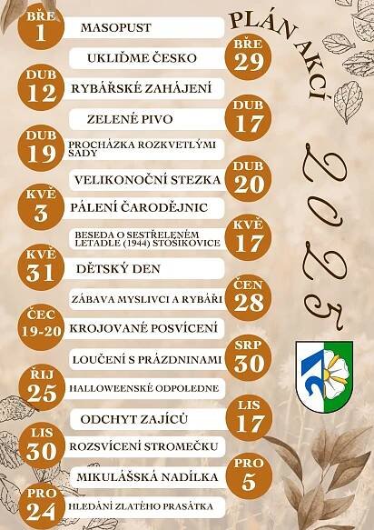 Kulturní, sportovní a společenské události v roce 2025: Stošíkovice na Louce