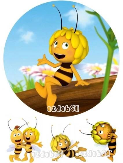 Jedlá dekorace na dort Včelka Mája č.5 jedlý papír - Bez úprav