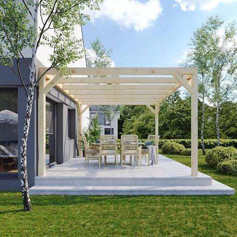 Dřevěná pergola 4 x 3 v 7 dnech KVH SI C24