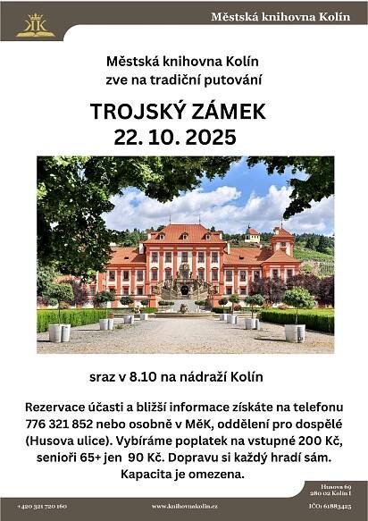 Putování: Trojský zámek | Městská knihovna Kolín 