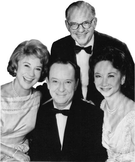 Dorothy Kilgalen with Bennett Cerf, Arlene Francis and hair dresser Marc Sinclaire