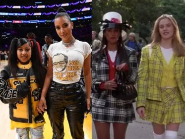 Kim Kardashian and daughter North West dress up as Cher and Dionne for Halloween