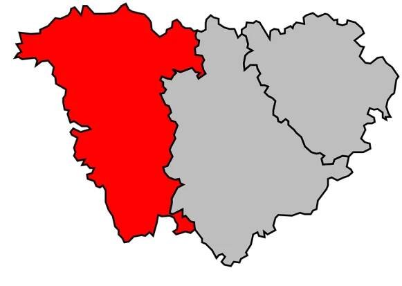 Arrondissement na mapě departementu Auvergne