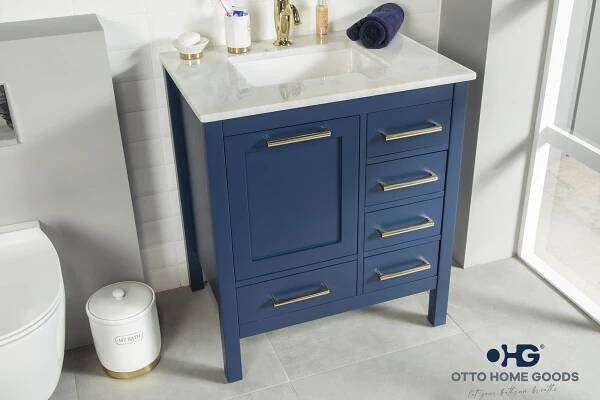 Ashley 30 Blue Bathroom Cabinet