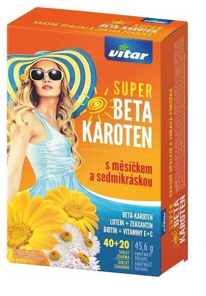 Vitar Super Betakaroten s měsíčkem a sedmikráskou 40+20 tablet