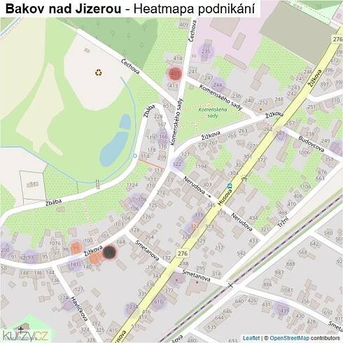 Mapa Bakov nad Jizerou - Firmy v části obce.