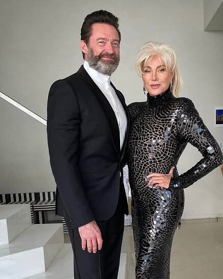Hugh Jackman poses with wife Deborra-lee Furness