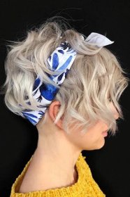 Short Messy Blonde Layered Hair Beachy Waves Pixie Cut Headband