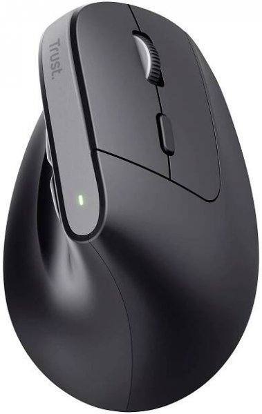 Trust Bayo+ optická ergonomická myš, přenos Bluetooth®, 6 tlačítko, 800 dpi, 1200 dpi, 1600 dpi, 2400 dpi, černá