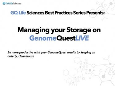 Manage your Storage on GenomeQuest Live on Vimeo