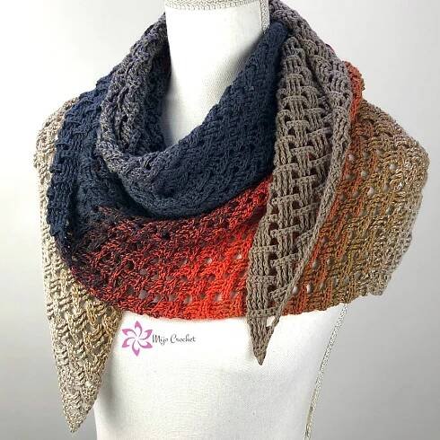 Forester Shawl Crochet Pattern: Asymmetric Textured Triangle Scarf (PDF Pattern)