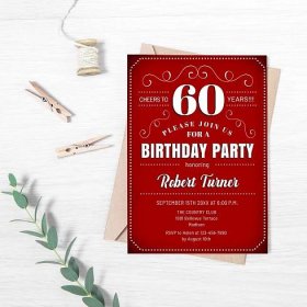 60th Birthday Party Invitation. INSTANT DOWNLOAD DIY Digital | Etsy