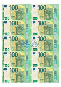 Euro platné bankovky 100€ - líc - A4 - 00223 - LaDort - Lanškrounské dortíky