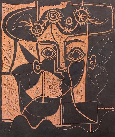 Pablo Picasso Ceramic, Grande Tête De Femme Au Chapeau Orné (Woman’s Big Head with Decked Hat), 1964 A.R. 518