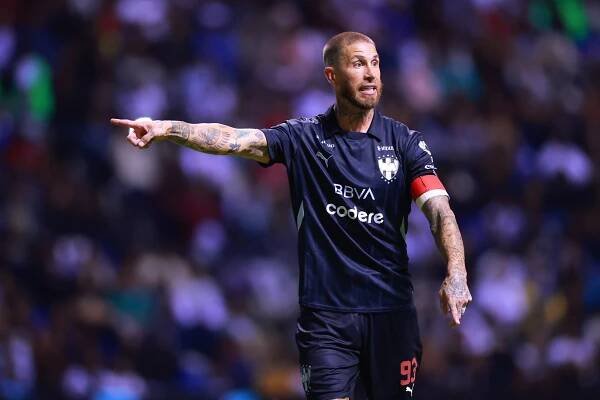 Sergio Ramos of Monterrey reacting during a soccer match.