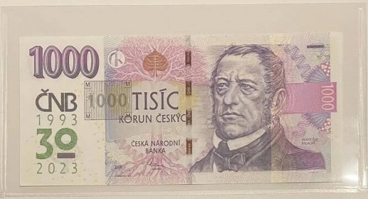 Nejžádanější R01 Výroční bankovka ČNB 1000Kč 2023 s přítiskem R01 948 - Bankovky