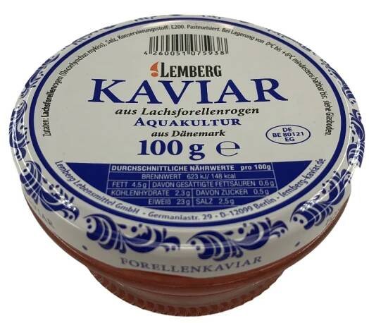 Kaviár z pstruha lososového «Aquakultur», Lemberg, 100 g. - Obchod Mozaika Praha