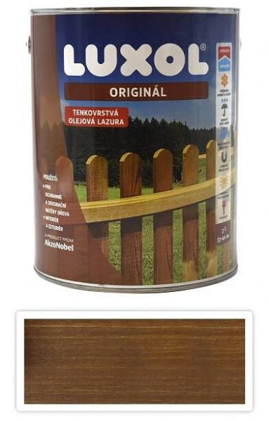 LUXOL Originál - dekorativní tenkovrstvá lazura na dřevo 3 l Indický týk (20 % zdarma)