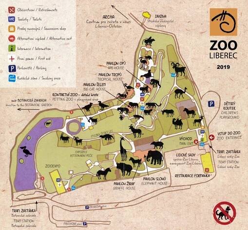 Map of Zoo Liberec - 2019