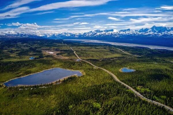 Aerial view of the Major Pipeline in Alaska
