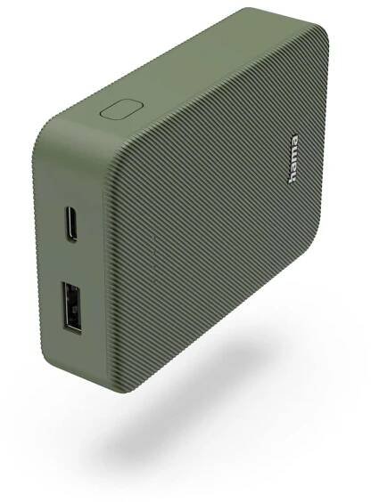 HAMA Power Pack "Colour 10", 10000mAh, 2 Ausgänge: USB-C, USB-A, Grün