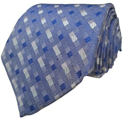 TM LEWIN Mens Tie Blue Grey & White Squares
