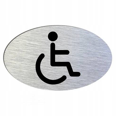 Stříbrná cedulka ovál WC kočárek 12x7,5 cm