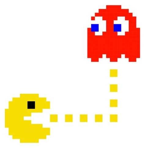 an image of a pacman flying through the air