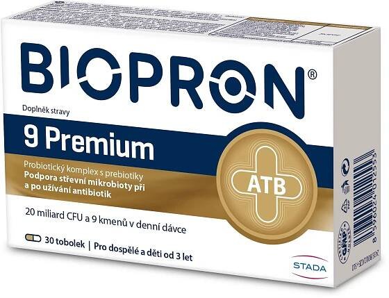 Biopron Premium, probiotika a prebiotika při a po užívání antibiotik, 30 tobolek