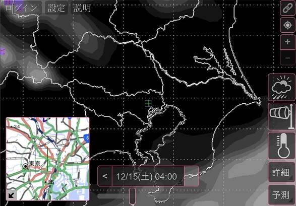 翌15日の4時の雲予想