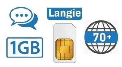 LANGIE dobíjecí SIM s 1GB daty pro překlad v 70 zemích světa