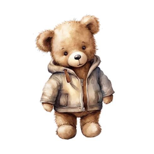 Watercolor Teddy Bear - TopFreeDesigns